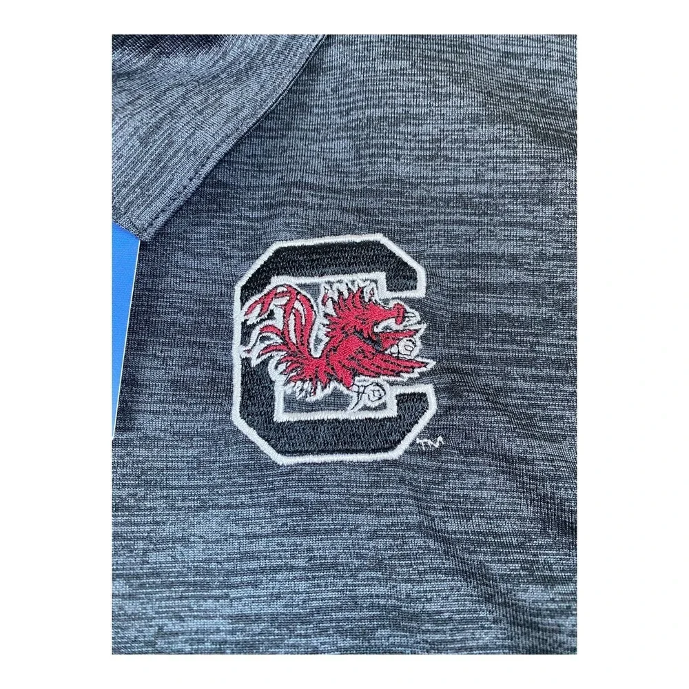 NEW W TAG USC Carolina Gamecocks Embroidered Black Gray Polo Shirt Mens Size 2XL